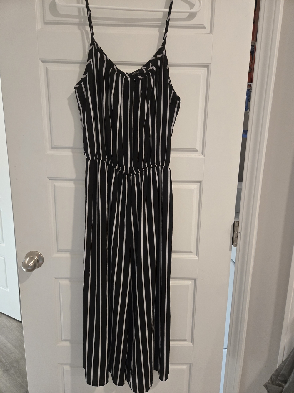 Ambiance Black and White Striped Jumpsuit